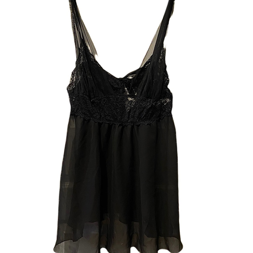NWOT Black Lacey Lingerie w/ Bow On Back Keyhole - Picture 5 of 12